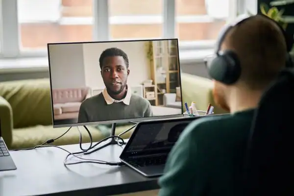 Man attending online mediation Lancashire MIAMS session